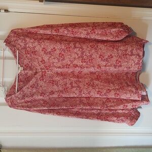 Terra Sky 2X Flowy Flowery Blouse